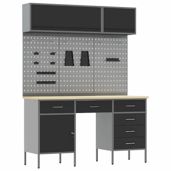 Töökojamööbli komplekt, 8 osa – must – 3321468