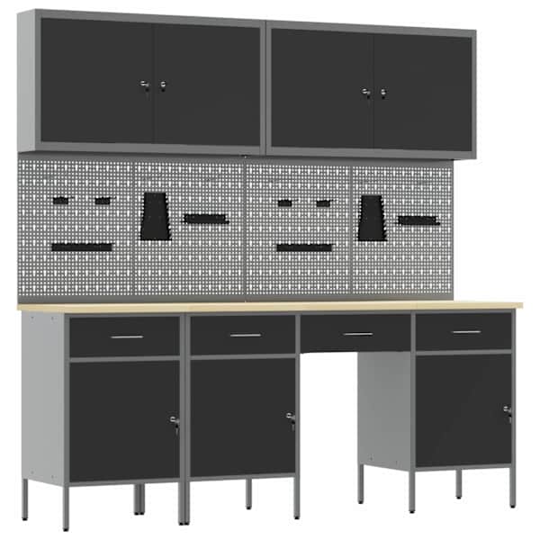 Töökojamööbli komplekt, 10 osa – must – 3321470