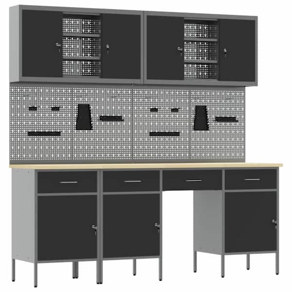 Töökojamööbli komplekt, 10 osa – must – 3321472