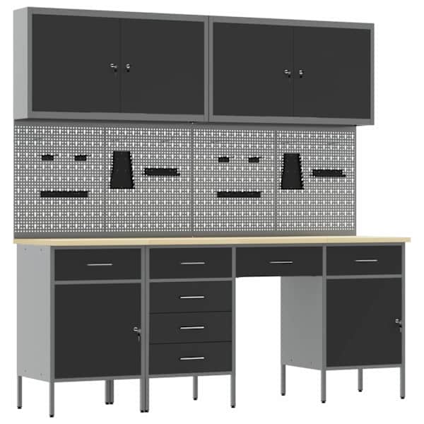 Töökojamööbli komplekt, 10 osa – must – 3321476