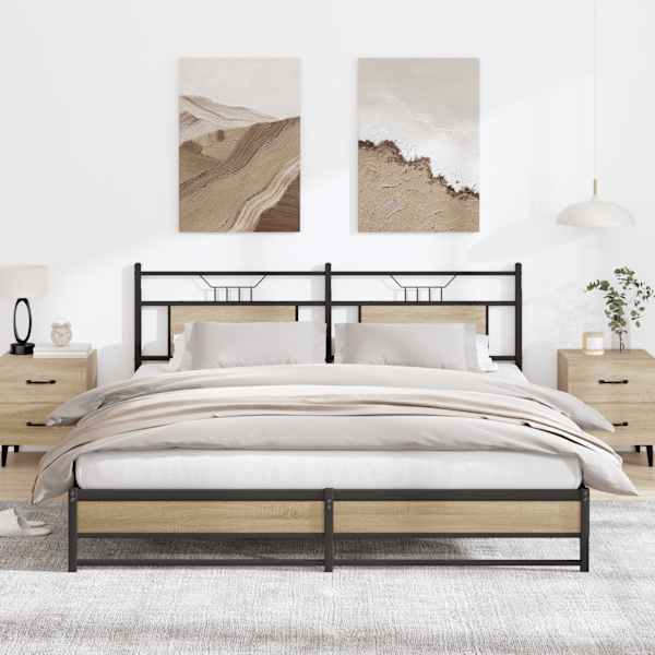 Panipaigaga voodiraam, sonoma tamm, 180 × 200 cm, metall