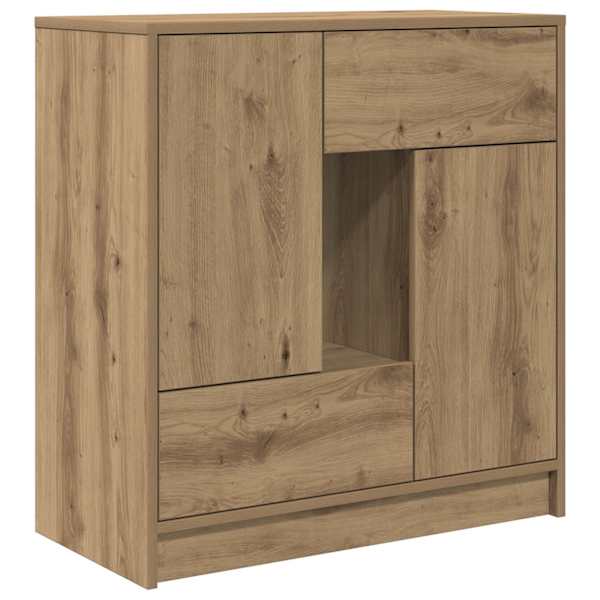 Puhvetkapp sahtlitega ja ustega, artisan tamm, 70,5 × 34 × 74,5 cm