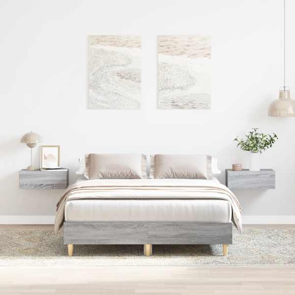 Voodiraam, hall sonoma tamm, 120 × 200 cm