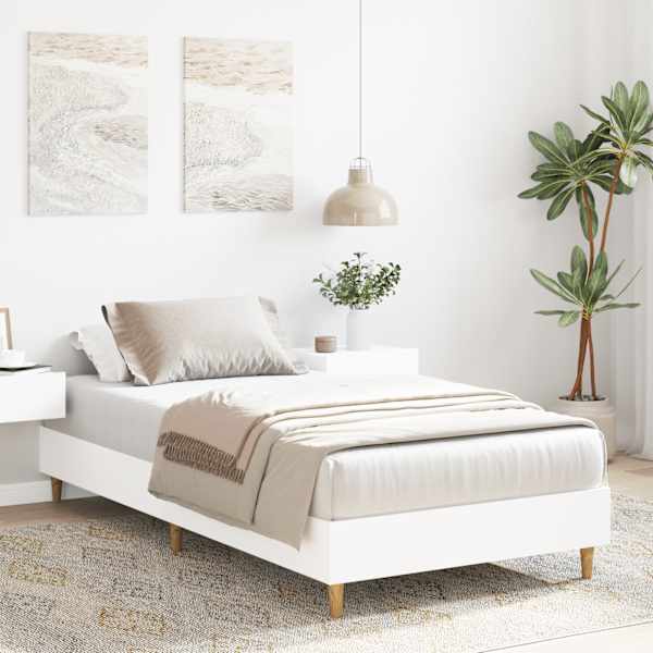 Voodiraam, valge, 100 × 200 cm, tehispuit — mudel 861039