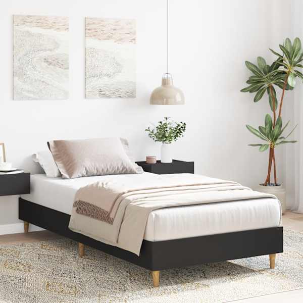 Voodiraam, must, 100 × 200 cm, tehispuit