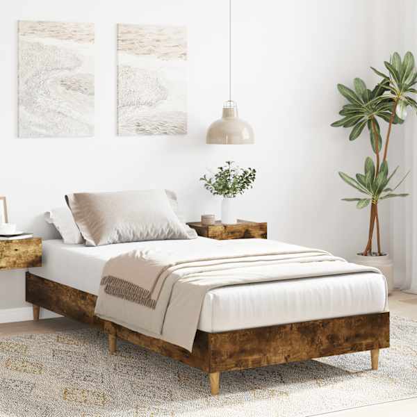Voodiraam, suitsutatud tamm, 100 × 200 cm — mudel 861043