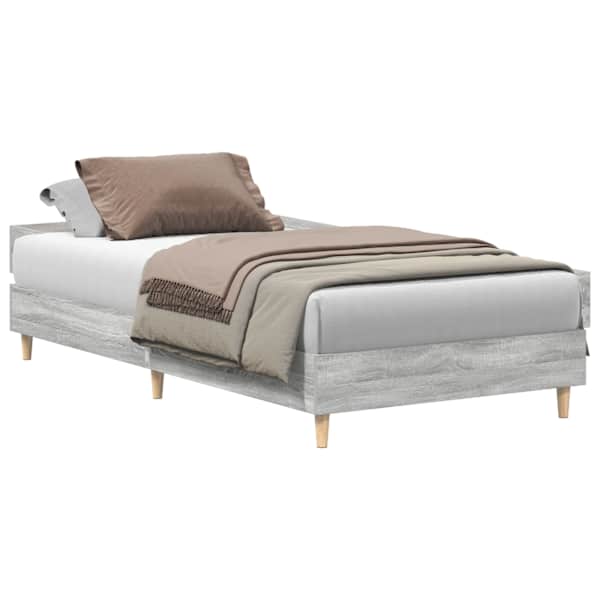 Voodiraam, hall sonoma tamm, 100 × 200 cm — mudel 861044