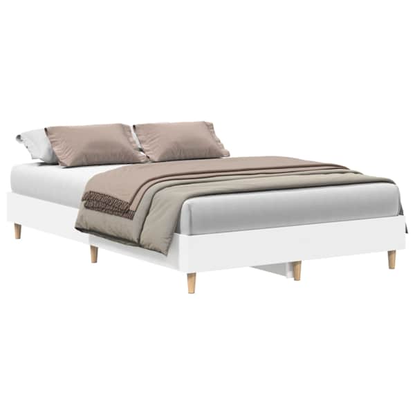 Voodiraam, valge, 140 × 190 cm, tehispuit — mudel 861057