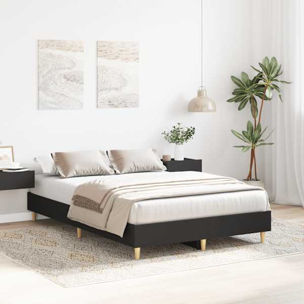 Voodiraam, must, 140 × 190 cm, tehispuit — mudel 861058