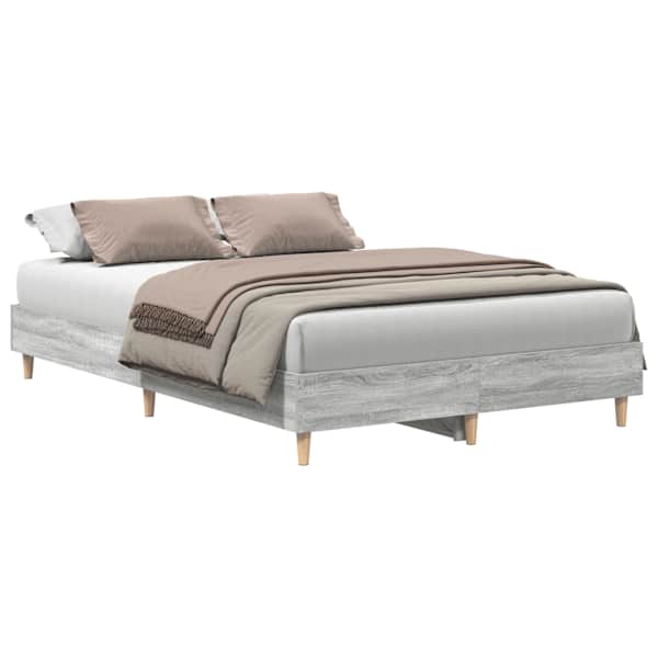 Voodiraam, hall sonoma tamm, 140 × 190 cm — mudel 861062