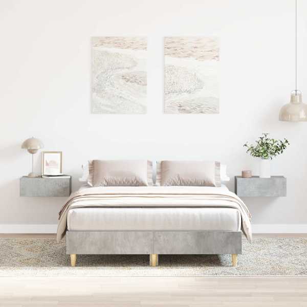 Voodiraam, betoonhall, 135 × 190 cm, tehispuit — mudel 861069