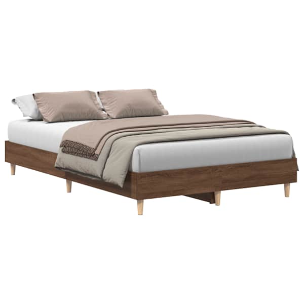 Voodiraam, pruun tamm, 135 × 190 cm, tehispuit — mudel 861072