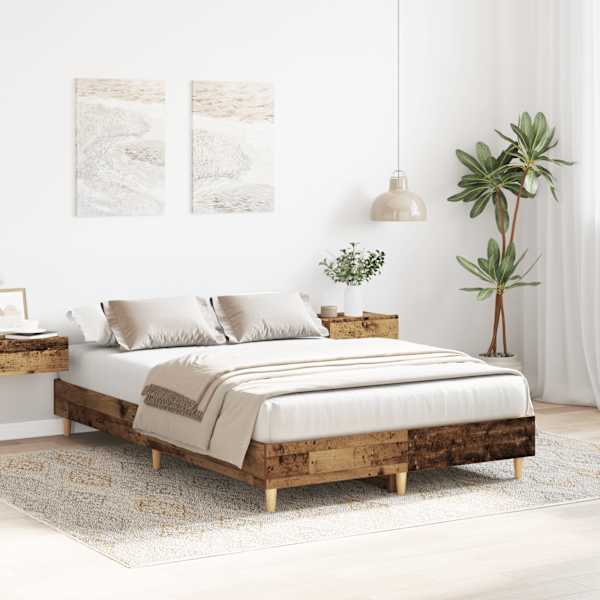 Voodiraam, vana puit, 135 × 190 cm, tehispuit — mudel 861073