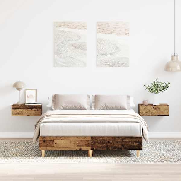 Voodiraam, vana puit, 135 × 190 cm, tehispuit — mudel 861073