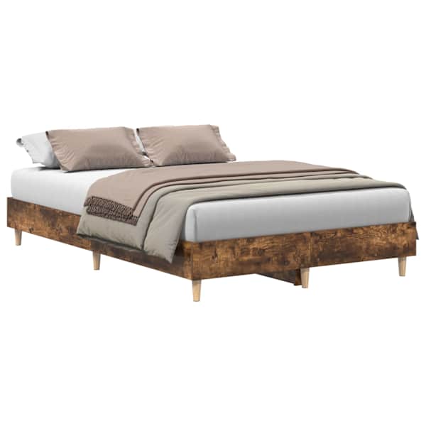 Voodiraam, suitsutatud tamm, 120 × 190 cm — mudel 861079