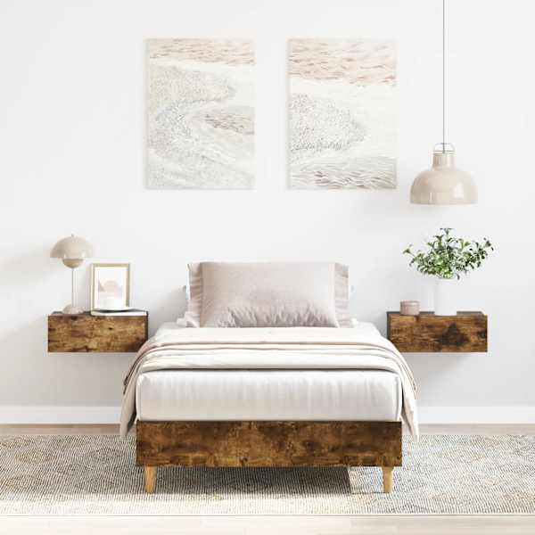 Voodiraam, suitsutatud tamm, 90 × 190 cm — mudel 861088