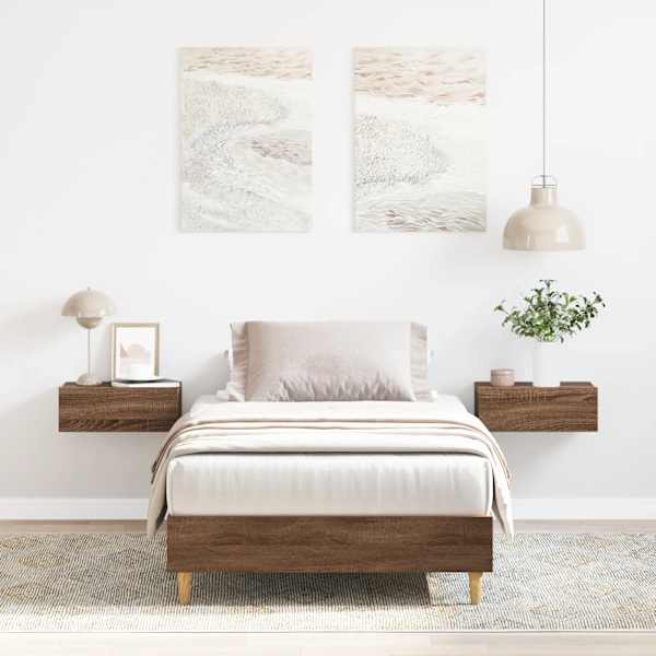Voodiraam, pruun tamm, 90 × 190 cm, tehispuit — mudel 861090