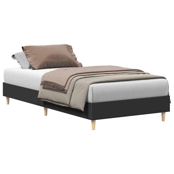 Voodiraam, must, 75 × 190 cm, tehispuit — mudel 861094