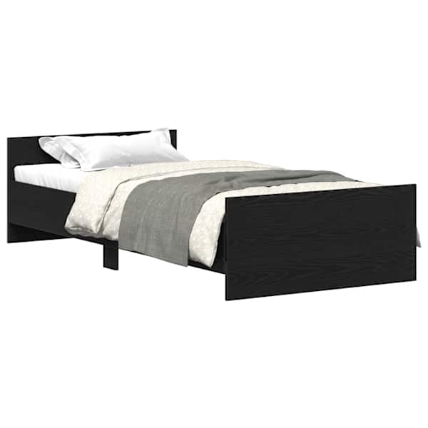 Voodiraam, must tamm, 100 × 200 cm — mudel 862366