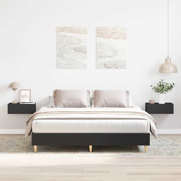 Voodiraam, must, 150 × 200 cm, tehispuit — mudel 3328709