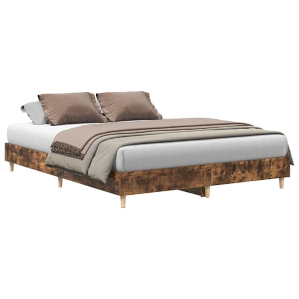 Voodiraam peatsiga, suitsutatud tamm, 150 × 200 cm — mudel 3328712