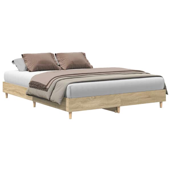 Voodiraam peatsiga, sonoma tamm, 140 × 200 cm — mudel 3328719