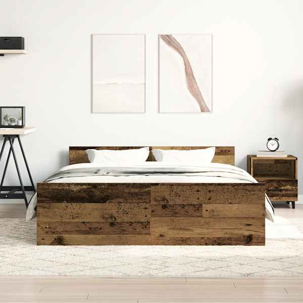 Voodiraam, vana puit, 140 × 200 cm, tehispuit — mudel 3328740