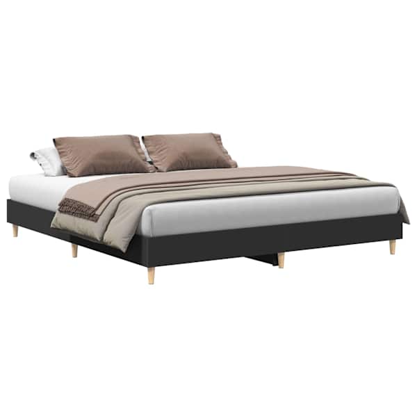 Voodiraam, must, 180 × 200 cm, tehispuit — mudel 3329022