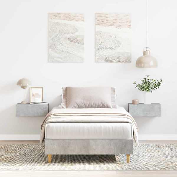 Voodiraam, betoonhall, 90 × 200 cm, tehispuit — mudel 861051