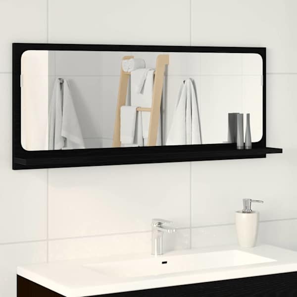 Peegli Riiul Must tamm 90 × 10,5 × 37 cm Tehispuit