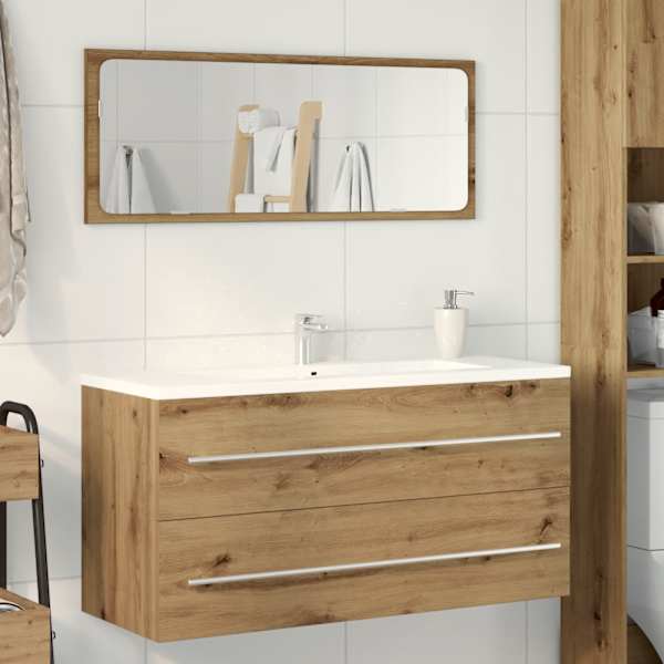 Vannitoa kraanikausi kapp, käsitööna valminud tamm, 100 × 38,5 × 48 cm, töödeldud puit