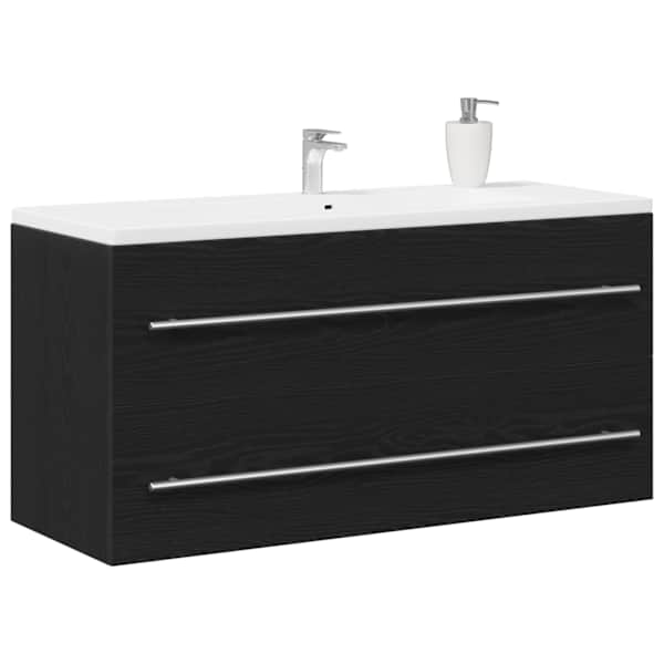 Vannitoa kraanikausi kapp, must tamm, 100 × 38,5 × 48 cm, töödeldud puit