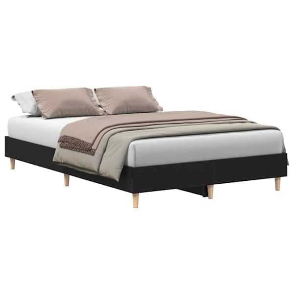 Voodiraam, must tamm, 135 × 190 cm, tehispuit — mudel 862856