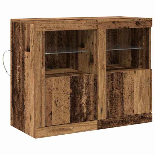 LED Kummuti 2 tk 41 × 37 × 67 cm Tehispuit Vana puit