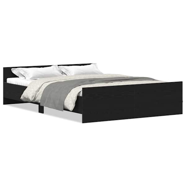 Voodiraam, must tamm, 140 × 200 cm, tehispuit — mudel 3329319