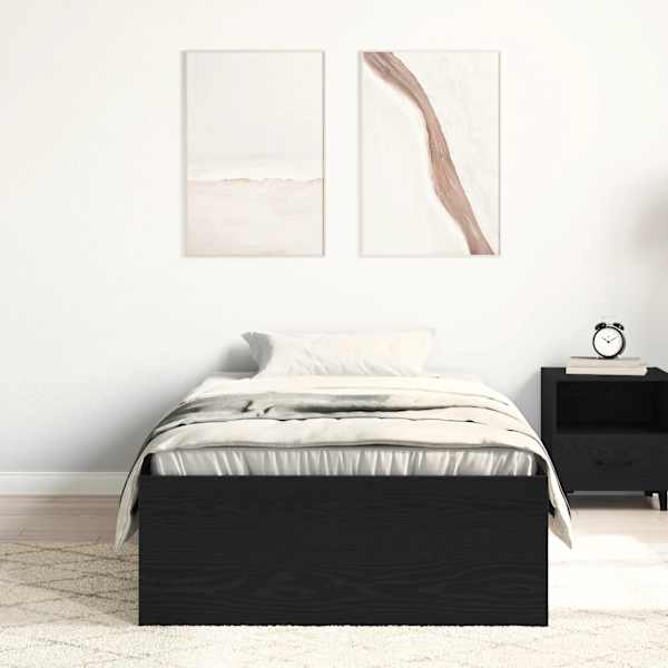 Voodiraam peatsiga, must tamm, 100 × 200 cm — mudel 3329330