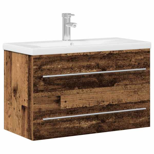 Vannitoa kraanikausi kapp sahtliga Vana puit 80 × 38,5 × 48 cm