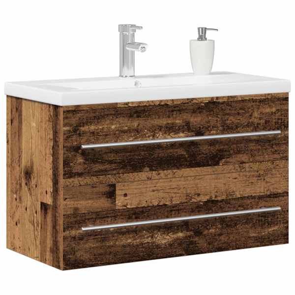 Vannitoa kraanikausi kapp sahtliga Vana puit 80 × 38,5 × 48 cm