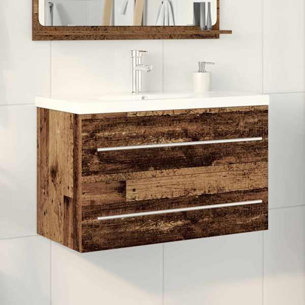 Vannitoa kraanikausi kapp 2 tk Vana puit 80 × 38,5 × 48 cm