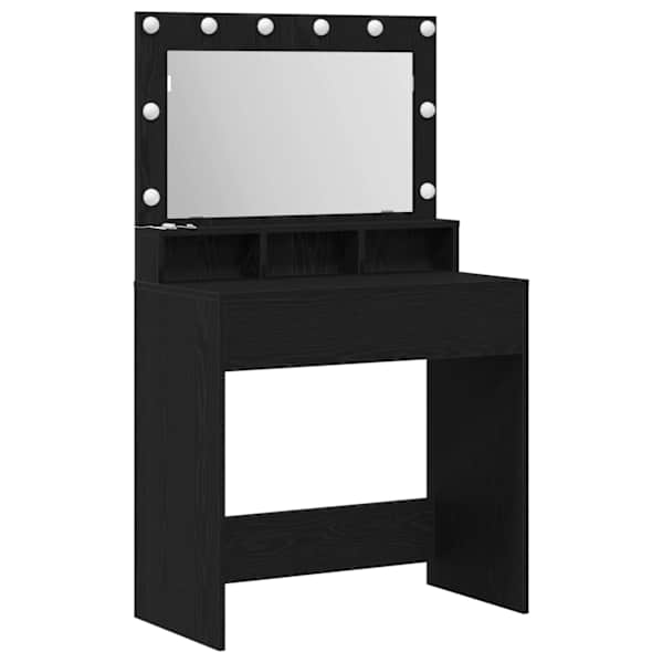 Riietumislaud Must tamm 75,5 × 41 × 135 cm Tehispuit