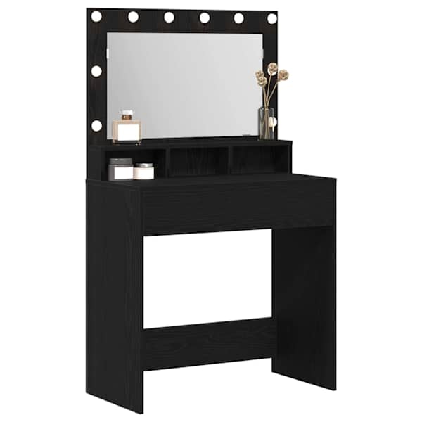 Riietumislaud Must tamm 75,5 × 41 × 135 cm Tehispuit