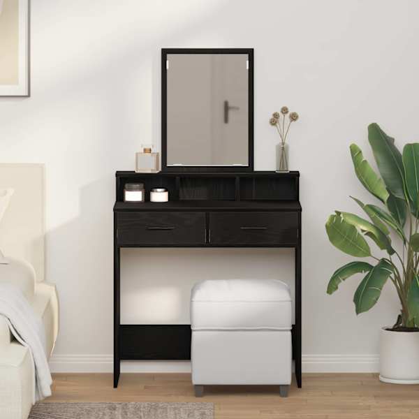 Riietumislaud Must tamm 79 × 41 × 140 cm Tehispuit