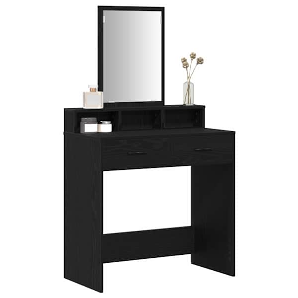 Riietumislaud Must tamm 79 × 41 × 140 cm Tehispuit