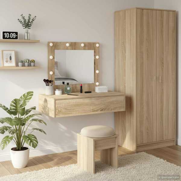 Riietumislaud Pruun 83 × 40 × 70 cm Tehispuit