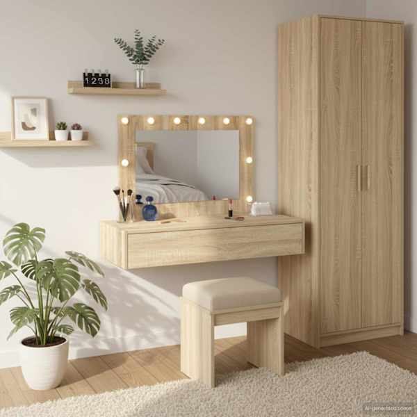 Riietumislaud Pruun 100 × 40 × 70 cm Tehispuit