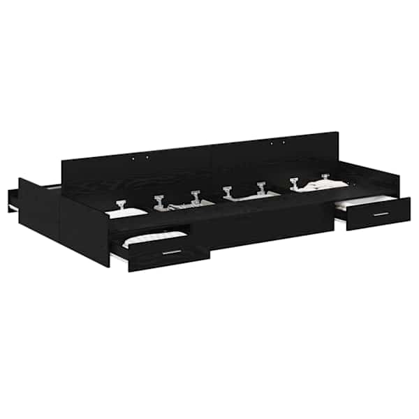Sahtlitega voodiraam, must tamm, 120 × 190 cm, tehispuit