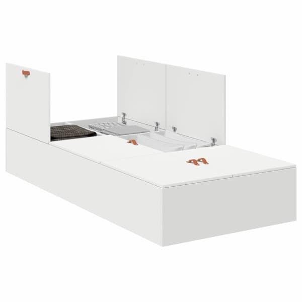 Panipaigaga voodiraam, valge, 100 × 200 cm, tehispuit — mudel 3335349