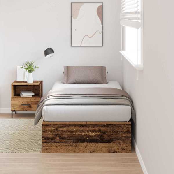 Panipaigaga voodiraam, vana puit, 100 × 200 cm, tehispuit — mudel 3335355