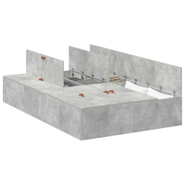 Panipaigaga voodiraam, betoonhall, 120 × 200 cm, tehispuit — mudel 3335368