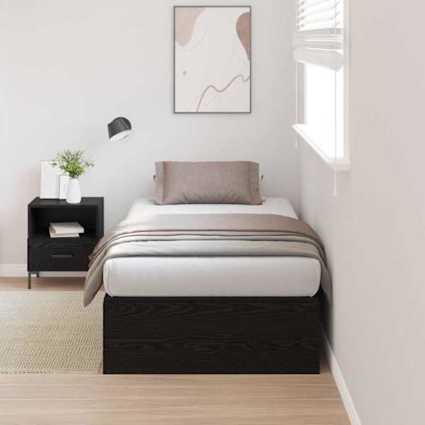 Panipaigaga voodiraam, must tamm, 90 × 190 cm, tehispuit — mudel 3335406